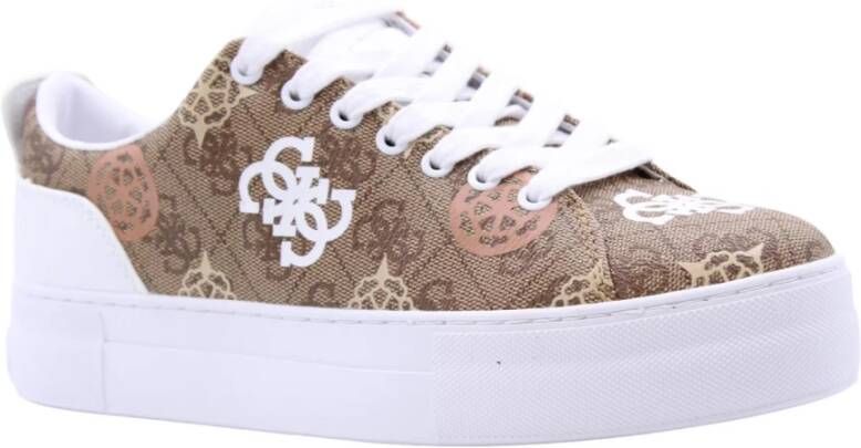 Guess Stijlvolle Wouwou Sneaker Vrouwen Statement Beige Dames