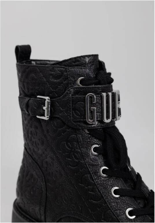Guess Zwarte Combat Boots Platform Stijl