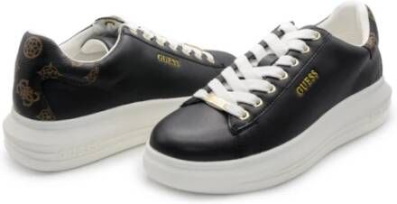 Guess Zwarte en Bruine Leren Schoenen Fl8Viblea12 Black Dames