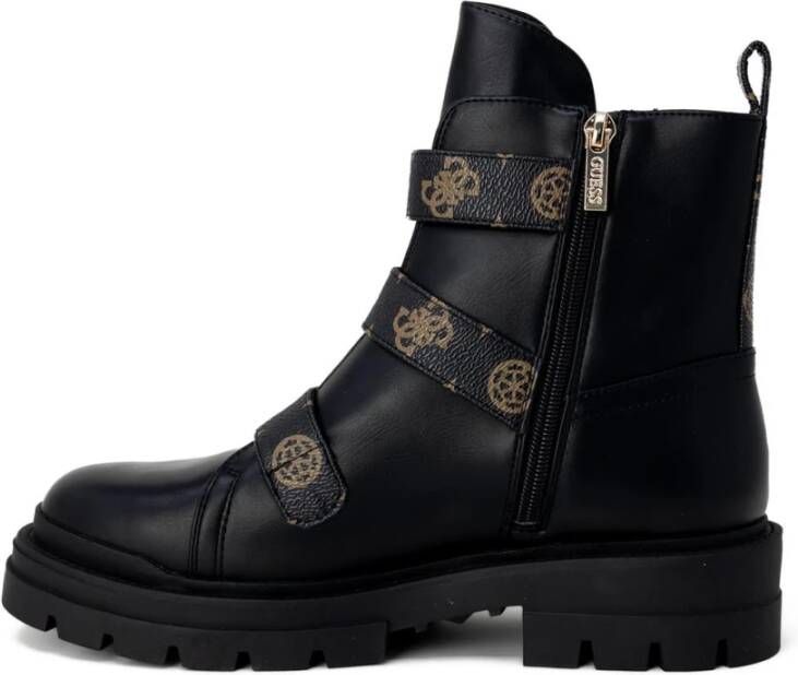 Guess Zwarte enkellaarsjes met gesp strik detail Black Dames