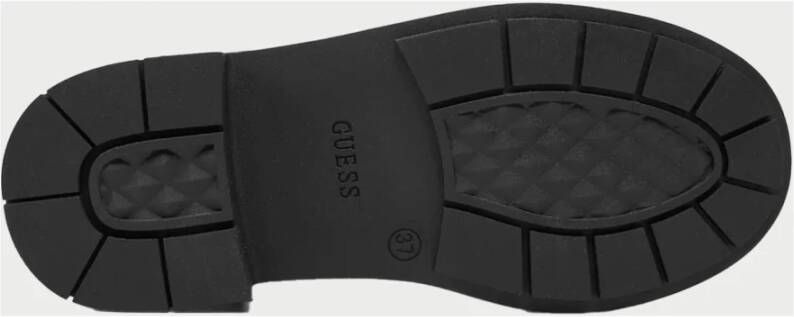 Guess Zwarte leren fashion boots met monogramprint