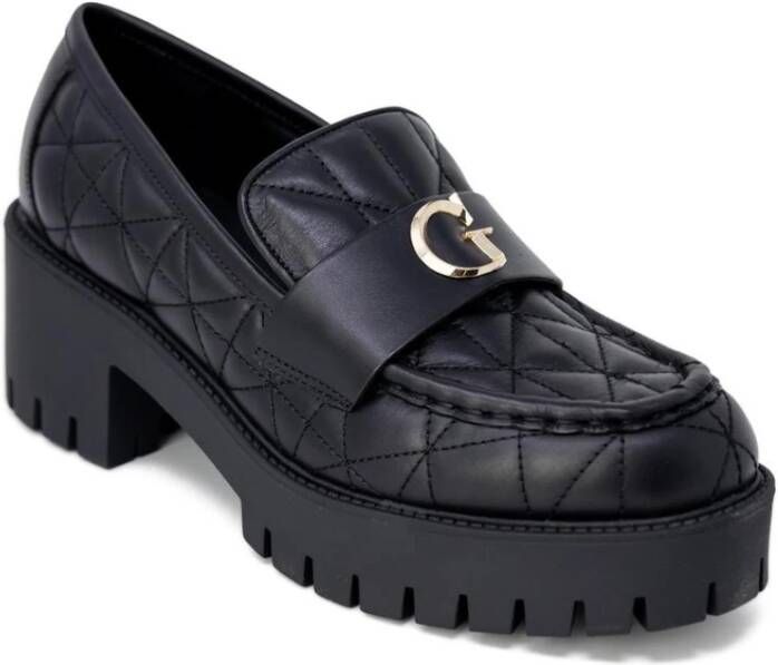 Guess Zwarte Leren Instappers Vrouwen Black Dames