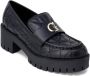 Guess Zwarte Leren Instappers Vrouwen Black Dames - Thumbnail 4