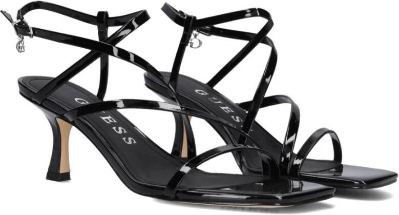 Guess Zwarte Leren Sandalen Rimilla Black Dames