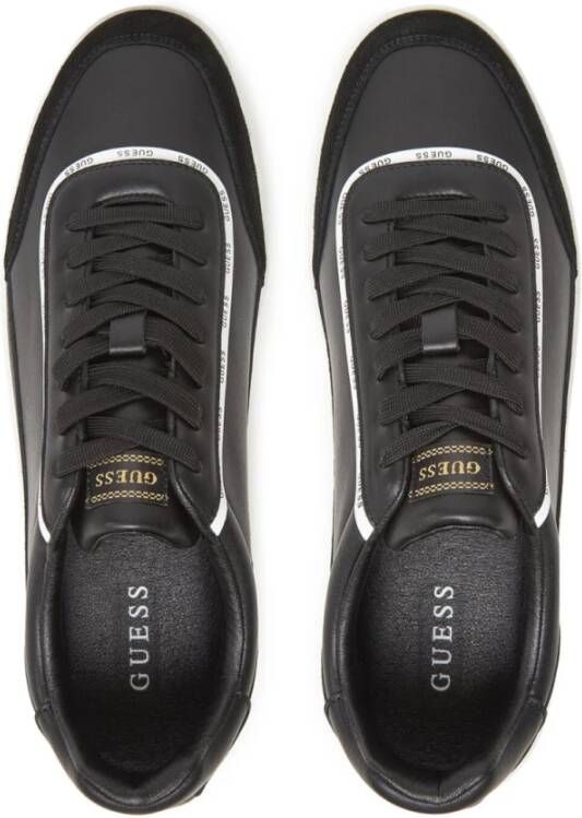 Guess Zwarte Leren Sneakers Platform Schoenen