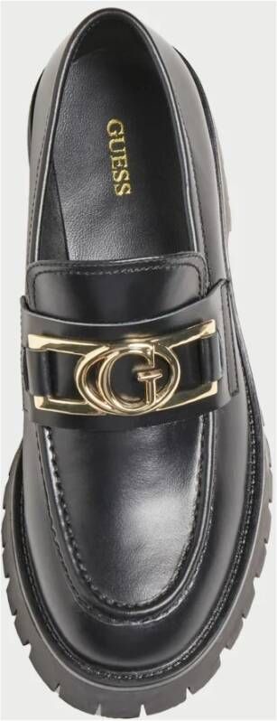 Guess Zwarte platte schoenen met metalen detail Black Dames