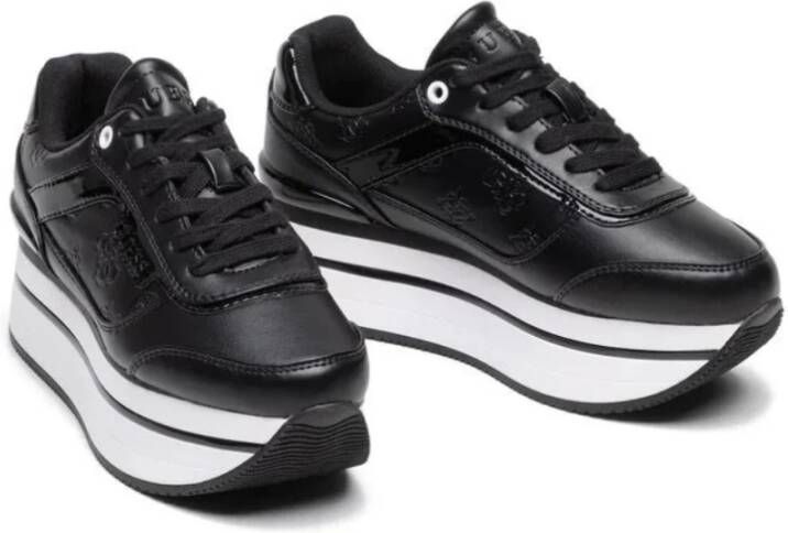 Guess Zwarte Platte Sneakers Trendy Stijl Black Dames