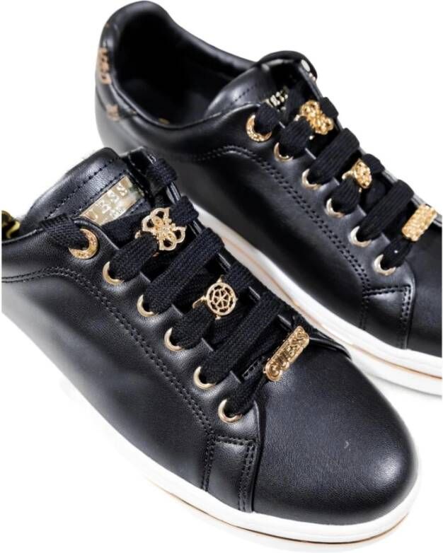 Guess Zwarte Polyurethaan Veterschoenen