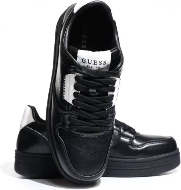 Guess Zwarte PU Leren Sneakers Black Heren