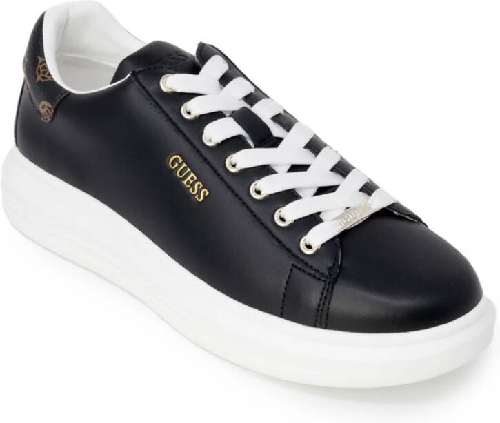 Guess Zwarte Rubberen Sneakers met Veters voor Vrouwen Black Dames