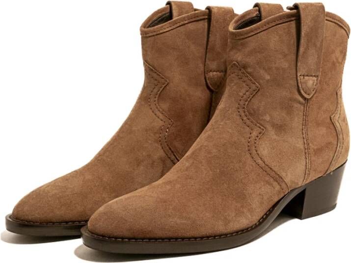 Guglielmo Rotta Cannes Velour Hazelnoot Aw23 Laarzen