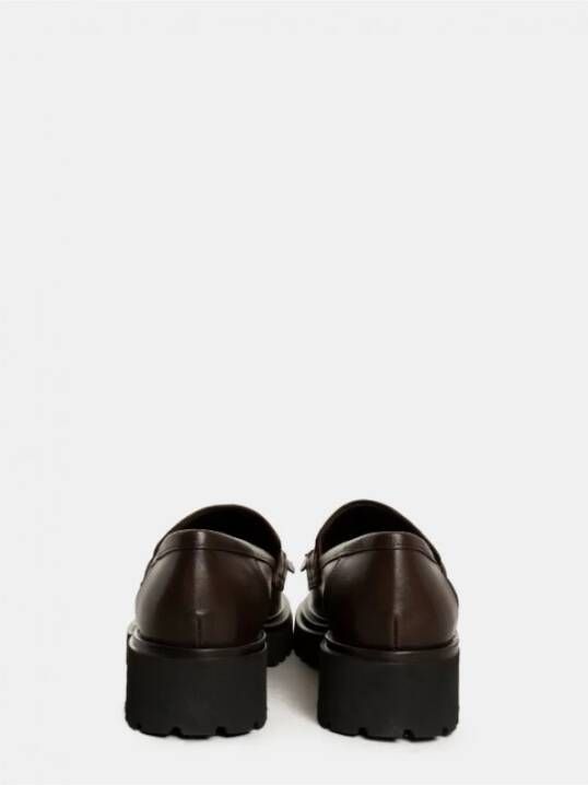 Guglielmo Rotta Chocoladekleurige leren mocassin met franjes