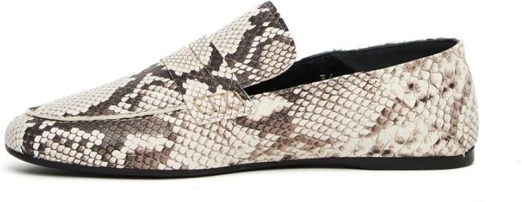 Guglielmo Rotta Geprinte leren grijze loafers