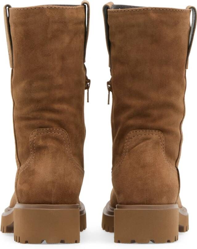 Guglielmo Rotta Beige Suède Enkellaarzen voor Vrouwen Brown Dames