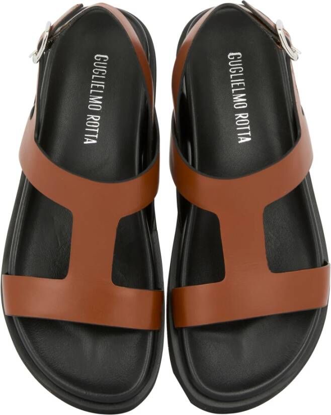 Guglielmo Rotta Thea leren sandalen met gekruiste bandjes