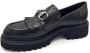 Guglielmo Rotta Zwarte Leren Loafer met Accessoire - Thumbnail 2