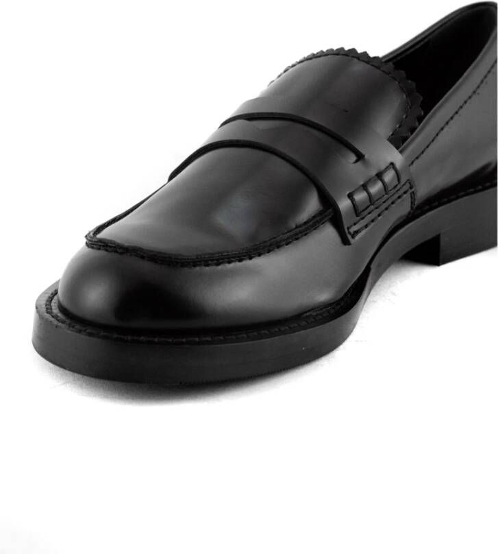 Guglielmo Rotta Zwarte Leren Penny Loafer Schoenen