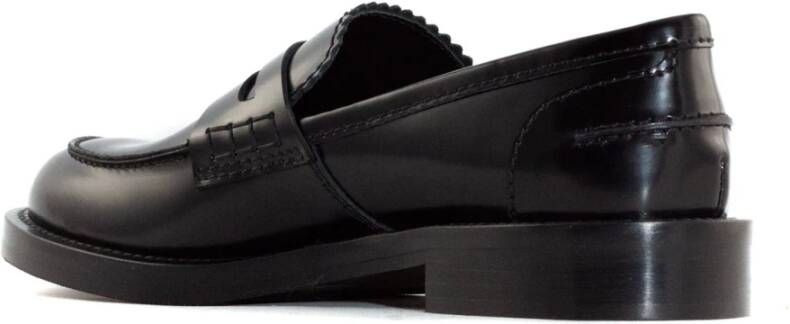 Guglielmo Rotta Zwarte Leren Penny Loafer Schoenen Black Dames