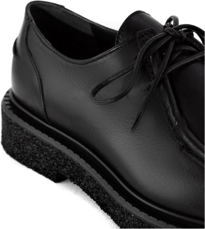 Guglielmo Rotta Zwarte Leren Veterschoenen Lichtgewicht Zool