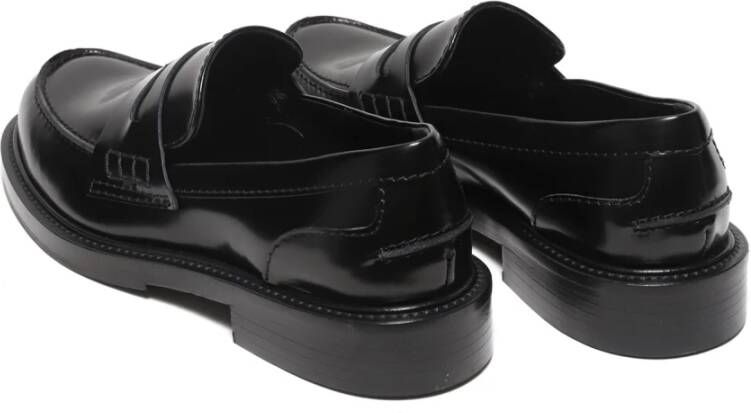Guglielmo Rotta Zwarte Loafer van geborsteld zwart leer met masker