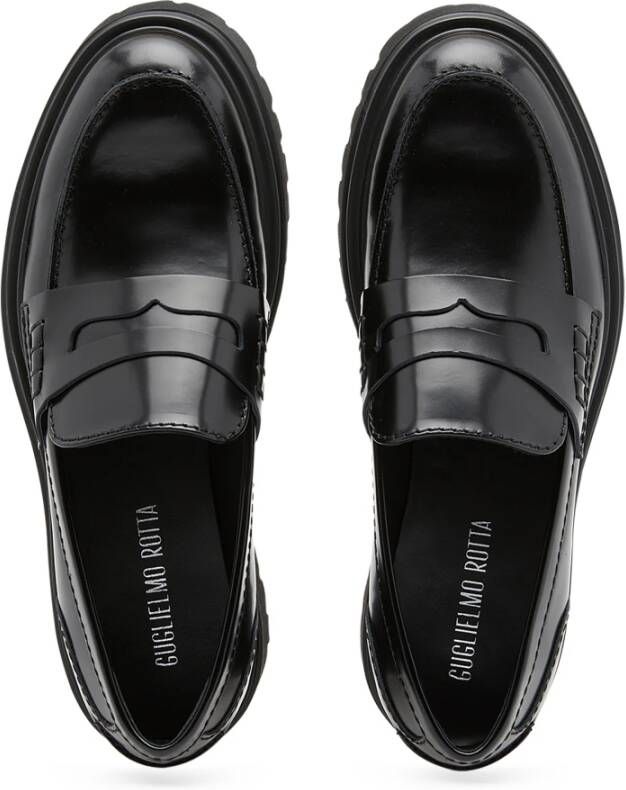 Guglielmo Rotta Zwarte leren instap sandalen Black Dames