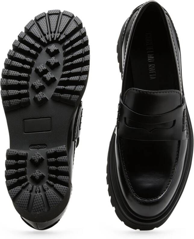 Guglielmo Rotta Zwarte leren instap sandalen Black Dames