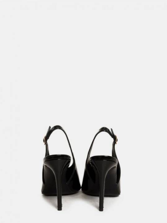Guglielmo Rotta Zwarte Slingback Sandalen van Lakleer
