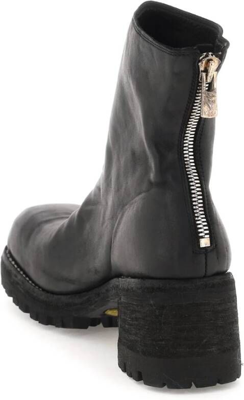 Guidi Vintage Leren Enkellaarzen met Vierkante Neus