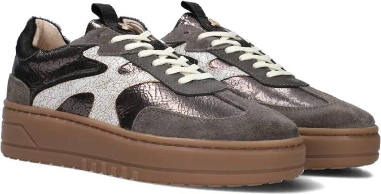 Haboob Grijze Lage Top Sneakers met Plateauzool
