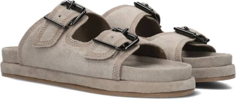 Haboob Grijze Suède Stijlvolle Slippers Gray Dames