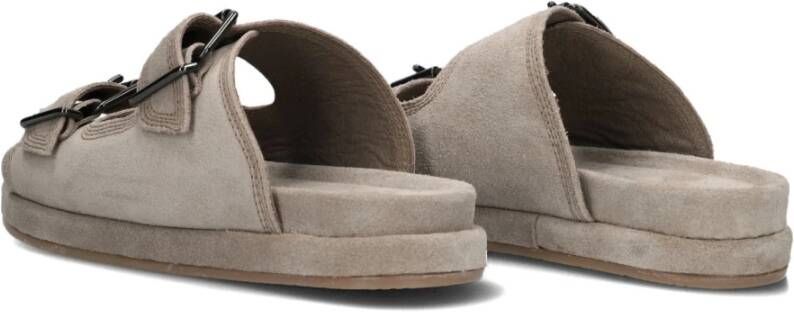 Haboob Grijze Suède Stijlvolle Slippers Gray Dames