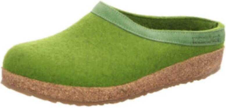 Haflinger Groene Damesslippers Comfortabel Zacht Vilt