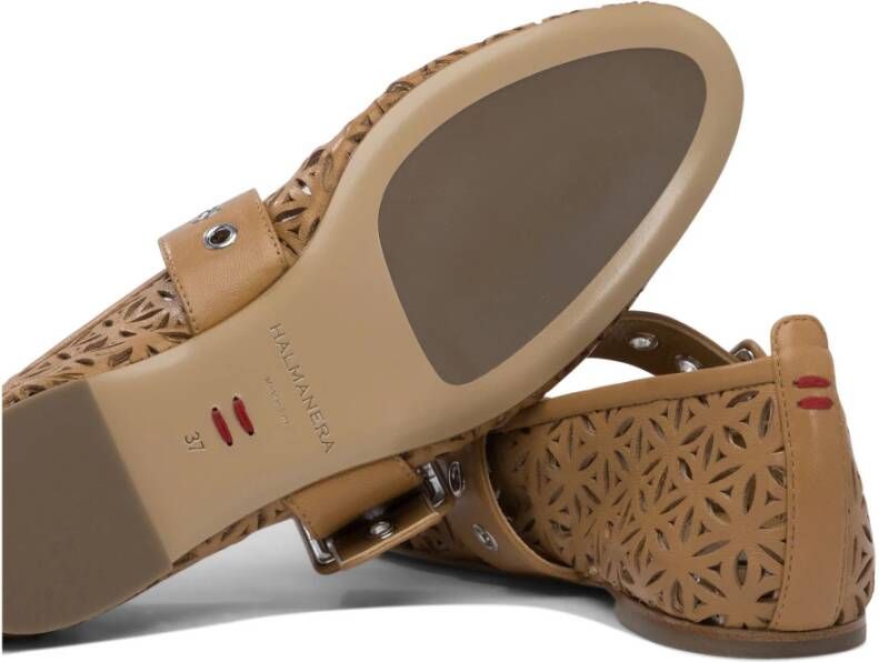 Halmanera Beige Ballerina's Elegante Schoenen