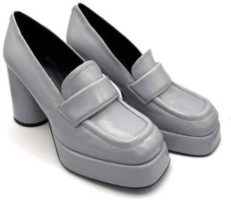 Halmanera Grijze Patentleren Loafer Gray Dames