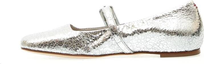 Halmanera Zilveren Crackle Leren Band Ballerina Gray Dames