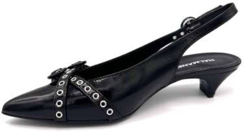 Halmanera Zwarte Lakleren Slingback Schoenen