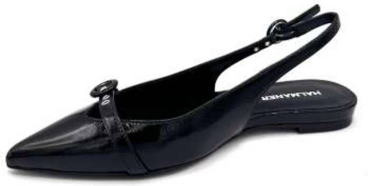 Halmanera Zwarte Lakleren Slingback Schoenen