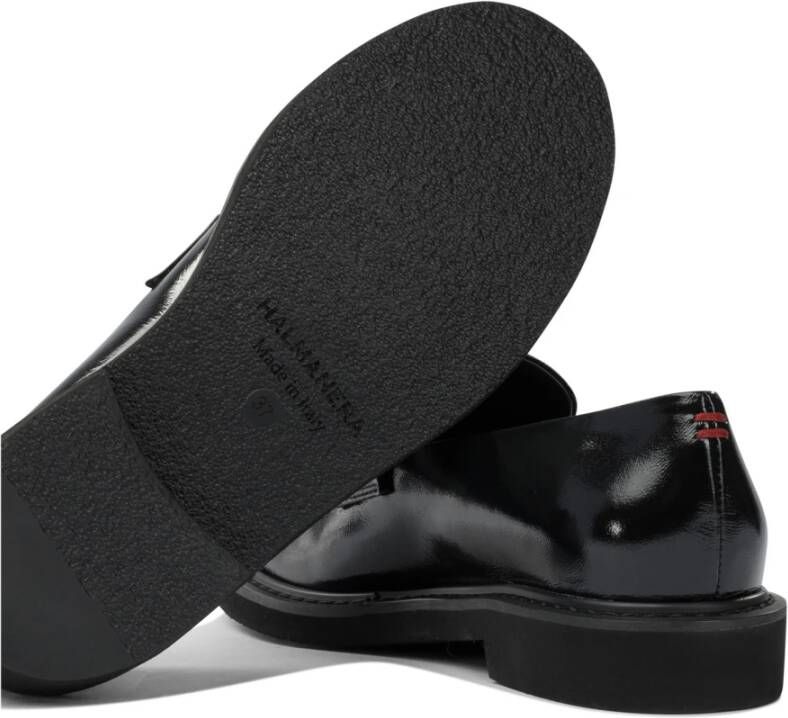 Halmanera Zwarte Leren Loafers voor Vrouwen