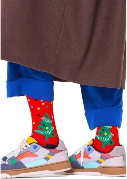 Happy Socks Kerstboom Ontwerp Crew Socks