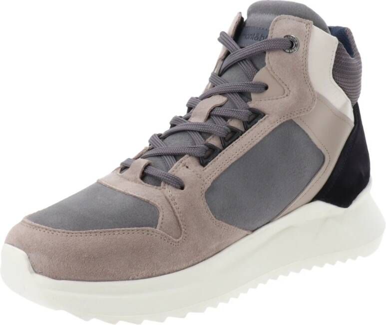 Harmont & Blaine Heren Sneakers van Leer en Stof met Vetersluiting Beige Heren