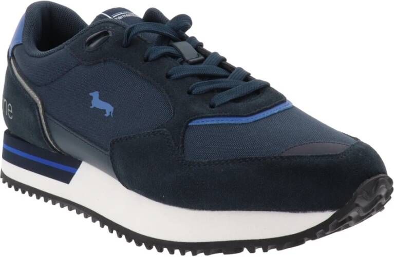 Harmont & Blaine Heren Sneakers van Leer en Stof met Vetersluiting Blauw Heren