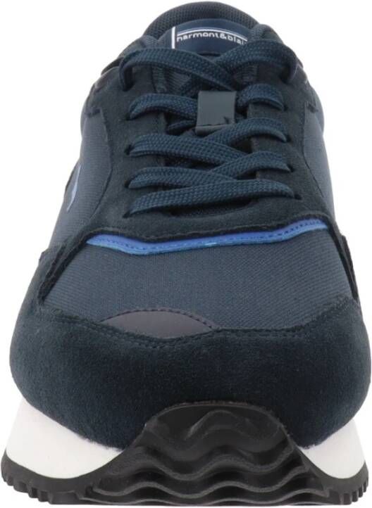 Harmont & Blaine Heren Sneakers van Leer en Stof met Vetersluiting Blauw Heren