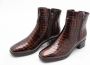 HARTJES Enkellaarsjes Dames Croco 2-rits G Booty Maat: 38 Materiaal: Leer Kleur: Cognac - Thumbnail 4