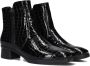 HARTJES Enkellaarsjes Dames Croco 2-rits G Booty Maat: 41 5 Materiaal: Leer Kleur: Zwart - Thumbnail 2