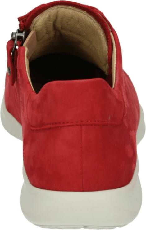 Hartjes Sportieve Lage Damesschoenen Rood Nubuck
