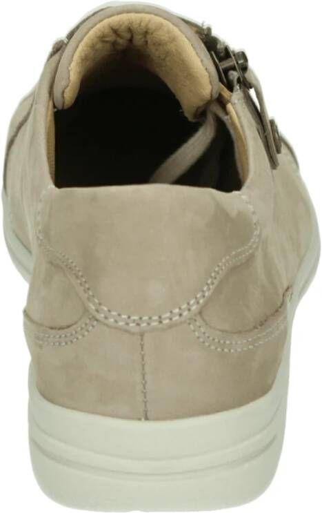 Hartjes Sportieve Lage Damesschoenen Taupe Nubuck