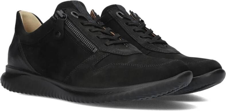Hartjes Zwarte Suède Lage Sneakers Breeze
