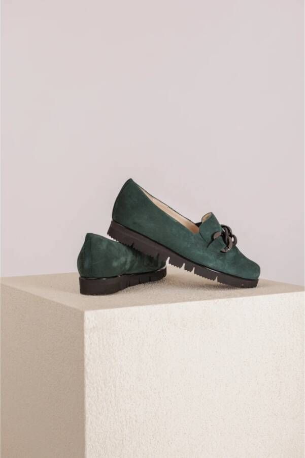 HASSIA Winter Loafer met Suede Details Green Dames