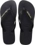 Havaianas Hav. Logo Metallic 41 42 Flip-flops Black Dames - Thumbnail 4