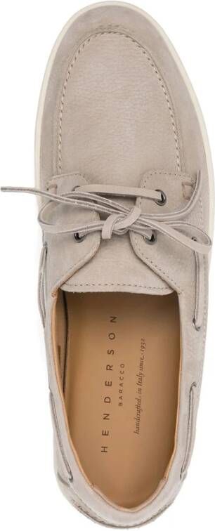 Henderson Baracco Beige Veterschoenen met Platte Zool